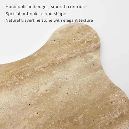 Cloud Shaped Travertine Vanity Tray, 13.3 x 8.3 Inch Natural Stone Decorative Catchall Tray for Bathroom Countertop, Beige Marble Jewelry Dish Perfume Tray for Coffee Table Dresser Nightstand - Image 6
