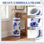 Sawysine Blue and White Ceramic Umbrella Stand, Floral Design Floor Vase for Entryway Indoor Decorative, 19.7" Heavy Porcelain Holder for Umbrellas Canes Home Decor(19.7 Inch,Landscape) - Image 3
