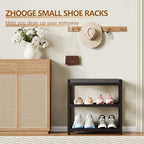 ZHOOGE Small Shoe Bench Shoe Rack Storage Bench Entryway Bench Shoe Shelf with Seat Cushion, Stable Shoe Organizer for Entryway, Living Room, Bench Seat Holds Up to 300 lb, (17"x 10"x 16", L x W x H) - Image 7