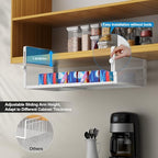 AmonHouseware 2Pack Expandable Under Shelf Storage Basket Organizer, White - Image 3