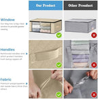 HomeHacks 10-Pack Clothes Organizer Storage Bags, 35L Storage Bins, Beige - Image 5