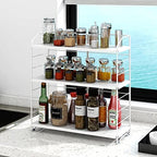 BOIVSHI Bathroom Countertop Organizer, 3-Tier Bathroom Counter Organizer, 8-Levels Height Adjustable, Bathroom Organizer for Kitchen, Livingroom, Office Storage, Metal White - Image 5
