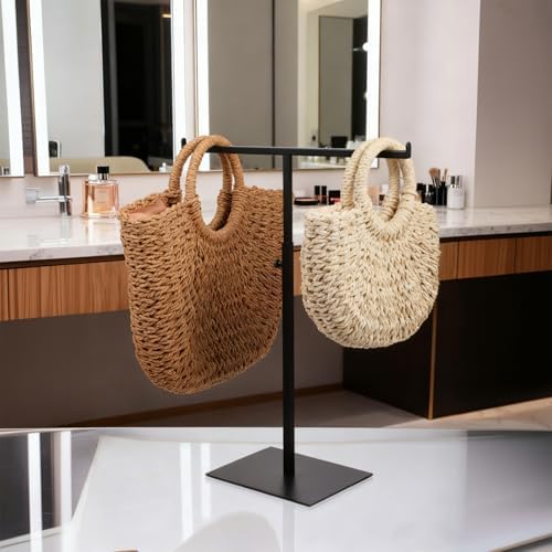 2 Pcs Black Purse Display Stand, Adjustable Height T Bar Tabletop Stainless Steel Handbag Holder for Jewelry Necklaces Organizer, Home Store Boutique Retail Decor - Image 6
