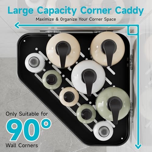 Veken Aluminum Corner Shower Caddy 4-Pack, Never Rust&Large Capacity, Black - Image 4