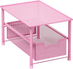 Simple Houseware Stackable Under Sink Sliding Basket Drawer, Pink by SimpleHouseware
