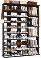 HOMEFORT 10 Tiers Shoe Rack, 50 Pairs Large Shoe Shelf, 61.8" Tall Shoe Tower, Freestanding Shoe Rack Organizer with Open Shelves, Wood Shoe Stand for Boot Storage, for Closet, Entryway, Espresso by HOMEFORT