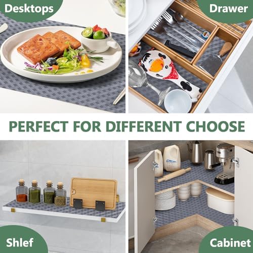 Shelf Liners, Non-Adhesive Drawer Liner, Waterproof & Oil-Proof Kitchen Cabinet Cupboard Liner Plastic EVA Material BPA Free Fridge Liner Mats Paper Protector for Shelves (Grey/20in x 240in) - Image 6