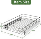LOVMOR Pull Out Cabinet Organizer 14" W x 18" D, Kitchen Cabinet Pull Out Shelves Slide Out Storage… - Image 3