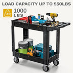 DWVO 40 x 17 in Heavy Duty Rolling Utility Cart on Wheels Black - Image 3