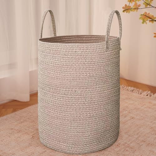 JMvicyroam 80L Cotton Rope Laundry Basket Hamper, Oatmeal by JMvicyroam