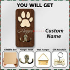 Personalized Dog Leash Holder Wall Mount, Pet Harness Hanger, Dog Collar Organizer for Entryway, Key Rack for Wall Decorative, Memorial Cat Leash Holder for Wall, Pet Loss Gifts, Home Decor - Image 5