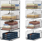 4-Tier Stackable Closet Organizers and Storage Shelves, Foldable Closet Shelf Organizer System, Stackable Storage Bins Drawers for Closet Organizer System, Black(Patent 30022416, 15.7"x11.8"x34.64") by FollowWithYociyogaTogether