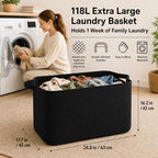 OIASKET 118L Extra Large Blanket Basket Living Room, 24.8"x17.7"x16.2" - Image 5