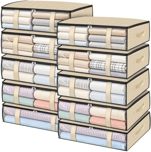 StorageRight Under Bed Storage Bags, 10 Pack, 40L, Beige by StorageRight