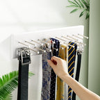 TreeHouse London Tie Rack Organizer – Holds 40 Large Ties – Solid Wood & Sturdy Metal Storage Holder for Closet – Wall Mounted Tie Display Hanger for Wall, Bedroom (White) 16''L x 4.25''H - Image 6