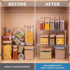 Neat Castle® Clear Acrylic Shelf Organizer - Stackable Cabinet & Countertop risers for Kitchen, Pantry, Bathroom & Vanity Storage - Minimal, Space-Saving Design - Image 3