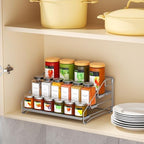BOIVSHI Spice Organizer for Cabinet, Depth Adjustable Spicy Shelf, Gray - Image 6