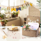 Geelin Seagrass Wedding Card Basket with Card Banner,14 Inch,Coffee - Image 4