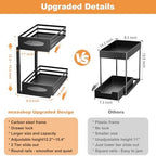 Under Sink Organizer, 2 Tier Under Sink Organizers and Storage, Adjustable Height, Slide out Metal Cabinet Organizers, Pull out Cabinet Storage Drawer Shelf for Kitchen Bathroom (Black, 1 Pack) - Image 5