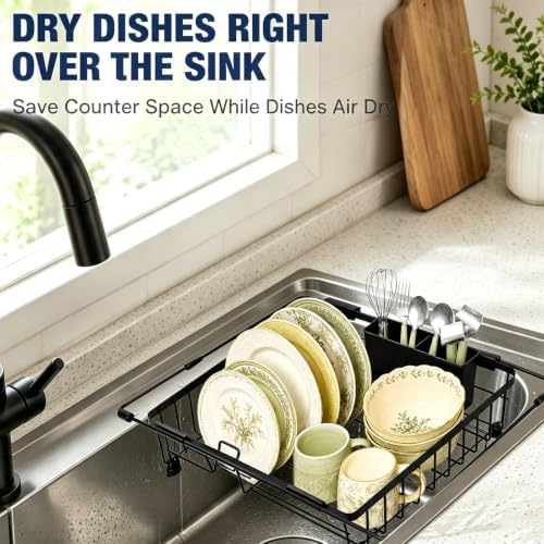 Sink Draining Rack - Removable Stainless Steel Rack, 14.96-21.65 Inches - Image 4