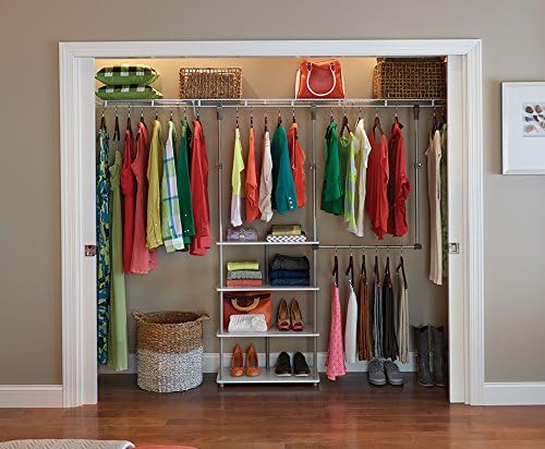 ClosetMaid® Maximizer™ Closet Accessory, Add Adjustable Storage Space, 4 Shelves, Double Hang Rod, Tool Free, Add On Unit, White - Image 4