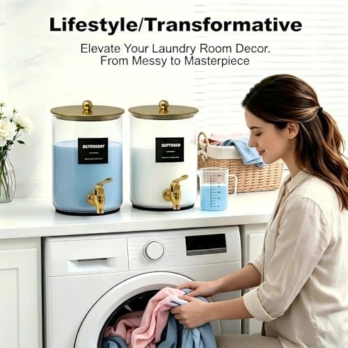 Glass Laundry Detergent Dispenser, 1 Gallon Large Liquid Soap-1 Glod - Image 6