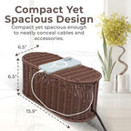 Cable Management Box, Handmade Rattan Cord Organizer for Power Strip - Image 2