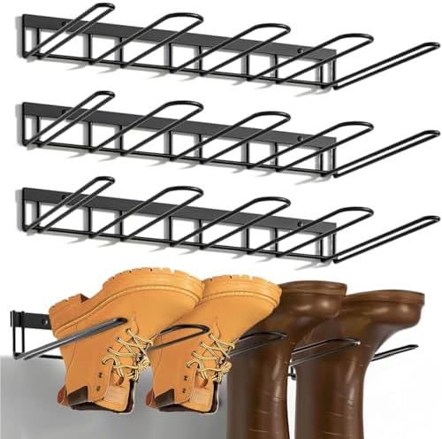 Boot Rack - 8-Pair Wader Hangers Wall Mount Cowboy Boot Hangers - Wall Boots Holder Storage Organizer for Closet, Entryway, Indoor, Garage 4 Pack by Unknown