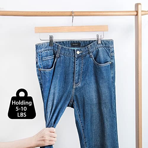 Nature Smile Wooden Pants Hangers, Natural Color, 20 Pack - Image 6