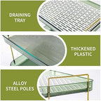 Coffee Bar Accessories, Station Organizers,Large Capacity Storage with Drain Board,Whisky Tray,Mug Tea Cup Holder Coffee Bar Organizer,Retro Green - Image 4