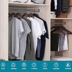 ABHENG 30 Pack Wooden Coat Hangers, 360° Swivel Hook, Suit Hangers with Anti-Slip Notches, for Jackets, Shirts, Dress, Dark Walnut, UAWY0530H - Image 7