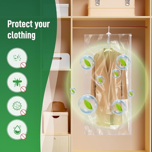 Hanging Vacuum Storage Bags For Clothes With Hand Pump,Coat Storage Bag Hanging,Vacuum Bags For Clothes,Space Saver Vacuum Storage Bags,Garment, Clothing, Dress, Suit, Long Coat, Jacket(Long 6 Pack） - Image 5
