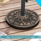 Tangkula 30 lbs Heavy Duty Umbrella Base, Round Parasol Holder with Adjustable Knob for Φ1.5-Φ1.9 Pole, Resin Umbrella Stand with Decorative Pattern, Easy Setup - Image 2