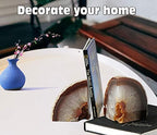 AMOYSTONE Natural Agate Decorative Stone Book Ends Small for Desk Decor - Image 2
