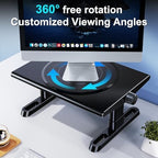Monitor Stand Riser for Desk,360°Rotation Freely Height Adjustable by Knob,4.4-5.8 Inches,Ergonomic Monitor Stand Mount, Desktop Monitor Stand Riser for Computer,Laptop,Printer,Tv,Black - Image 2