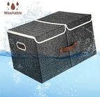 TYEERS Extra Large Collapsible Storage Bins with Lids and Compartments, Washable, Fabric Storage Boxes, 21.7x13x11.8 inches, 2 Pack, Black - Image 5
