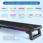 Monitor Stand Riser with USB 3.0 Hub & Type-C Port, 15W Fast Wireless Charging & RGB Lighting, Desk Organizer for Home Office PC iMac 27 Inch (Black) - Image 3