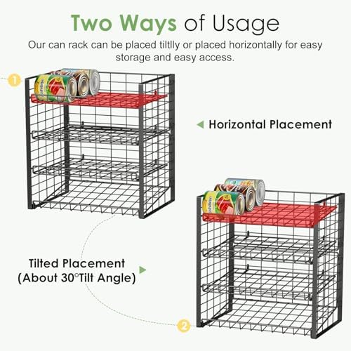 JKsmart 4-Tier Can Rack Organizer for Pantry, Adjustable Can Storage Holder for Various Ounces of Canned food Soda Drinks, Can Dispenser Holds Up to 48 Cans for Cupboard Cabinet - Image 3