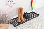 Anji Mountain Heavy Duty Waterproof Rubber Shoe Storage Mat Organizer/Boot Storage Multi Use for Entryway with Coir, Gray and Ivory Insert, Fits 4 Pair (46.5" Wide) - Image 2