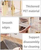 shuang qing Bathroom Counter Organizer Countertop Storage, Cosmetics Skincare Shelf, Makeup Organizer Perfume for Dresser Vanity Tray, Spice Rack for Kitchen(3 Tier-Clear) - Image 4