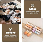 Socks Bra Underwear Drawer Organizer for Closet, 2 PCS Plastic Storage Box with 15 Removable Compartments and Lid, Clear Dresser Drawer Organizer Storage Container with Dividers for Sock Ties Belts - Image 6