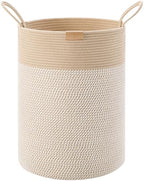 Boho Hamper Tall Woven Laundry Basket 80L Large by MOJOSCEND