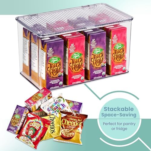 Sorbus Clear Storage Bins with Lids, Stackable Organizer (Large) - Image 3