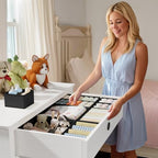 DIMJ Drawer Organizer Clothes Storage - 24 Pack Baby Dresser Organizer for Nursery, Foldable Closet Drawer Organizer Bins for Bedroom Organization, Fabric Storage Dividers for Socks, Underwears, Bras - Image 2
