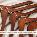TOPIA HANGER Walnut Wooden Hangers 30 Pack, Heavy Duty Clothes Hangers - Image 3