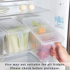2 Pack Plastic Divided Veggie Storage Containers with Lids and Handles for Fridge Storage Organizer Boxes for Refrigerator Produce Beans Fruits Organzation - Image 3