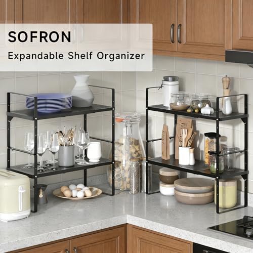 Expandable Storage Shelf, Stackable Organizer Rack, Black Small 1 PK - Image 3