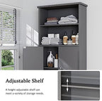 Over the Toilet Storage Cabinet, 75 in Bathroom Cabinet, Grey - Image 4