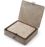 Whitewash Seagrass Basket with Lid Rectangular Decorative Storage Boxes for Shelf Organize Snack Toys Set of 2 (Large+Small) - Image 4