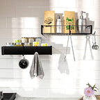 Shower Caddy, Adhesive Shower Organizer with Hooks, Shower Shelves for Inside Shower, No Drilling Shower Rack Holder, Shower Storage for Bathroom, Kitchen Spice Rack-2 Pack Black - Image 2